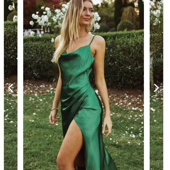 Selfie Leslie | Dresses | Selfie Leslie Green Satin Dress | Poshmark Selfie Leslie | Dresses | Selfie Leslie Green Satin Dress | Poshmark